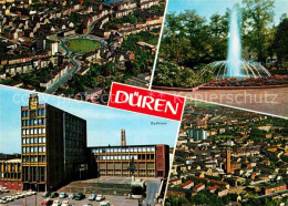 72863623 Dueren Rheinland Rathaus Fontaene Innenstadt Fliegeraufnahme Dueren - Dueren