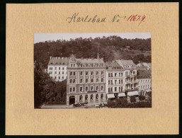 Fotografie Brück & Sohn Meissen, Ansicht Karlsbad, Blick Auf Das Hotel Post In Der Egerstrasse  - Places