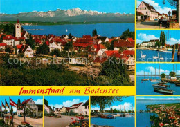 72863600 Immenstaad Bodensee Gesamtansicht Mit Alpenpanorama Hafen Segelboote Sc - Other & Unclassified