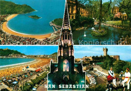 72863338 San Sebastian  Pais Vasco ES Fliegeraufnahme Strand Catedral Tracht  - Other & Unclassified