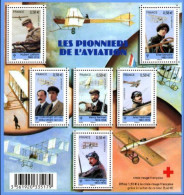 FRANCE 2010 AVIATION PIONEERS RED CROSS MINIATURE SHEET MS MNH - Red Cross