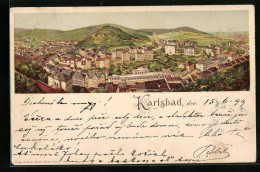 Lithographie Karlsbad, Teilansicht  - Repubblica Ceca