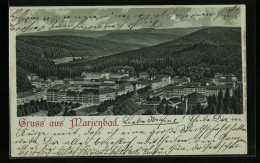 Mondschein-Lithographie Marienbad, Teilansicht  - Czech Republic