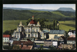 AK Albendorf, Ortsansicht Mit Gnadenkirche Mit Blick Zum Heuscheuer  - Schlesien