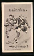 Künstler-AK Beinahe - Hätten Wir Gesiegt! - Karikatur  - Weltkrieg 1914-18