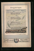Künstler-AK Die Giftstrippe - Propagandagedicht Gegen Nachrichtenagentur Reuter  - Weltkrieg 1914-18