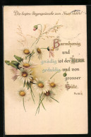 Künstler-AK Barmherzig Und Gnädig... - Bibelzitat, Blumen - Neujahrsgruss  - Autres & Non Classés
