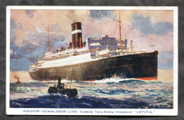 Steamer LETITIA 1920s Postcard (h737) - Piroscafi