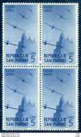 Posta Aerea Lire 5 Azzurro Cupo Quartina Di Ottima Qualità - Unused Stamps