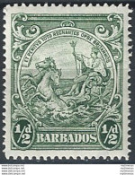 1942 Barbados Seal Of Colony 1/2d Green MNH SG N. 248b - Otros & Sin Clasificación