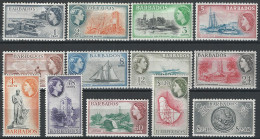 1953-61 Barbados Elisabetta II 13v. MNH SG N. 289/301 - Otros & Sin Clasificación