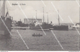 Az263 Cartolina Cagliari Citta' Il Porto 1912 Sardegna - Cagliari