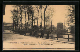 CPA Notre-Dame-de-Bondeville, Rue De La Fontaine, Pont Sur La Rivière De Cilly, A Gauche Usine Greland  - Autres & Non Classés