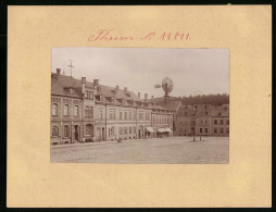 Fotografie Brück & Sohn Meissen, Ansicht Thum I. Erzg., Marktplatz Mit Lederhandlung Heinrich Sonntag, Hugo Schumann  - Lugares