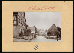 Fotografie Brück & Sohn Meissen, Ansicht Höckendorf Bei Edle Krone, Blick In Die Dorfstrasse Mit Brauerei  - Orte