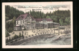 Künstler-AK Säckingen /Baden, Waldkaffee Und Restaurant Zum Bergsee Mit Bootsanleger  - Baden-Baden