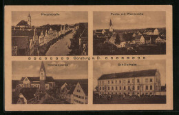 AK Günzburg A. D., Schülerheim, Kirchenpartie, Hauptstrasse Aus Der Vogelschau  - Guenzburg