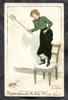 Artist Signed ARTHUR MORELAND 1905 Woman & Mouse Humor. Old Postcard Mailed In Ireland (h706) - Moreland, Arthur