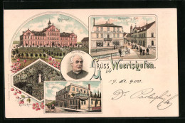 Lithographie Bad Wörishofen, Pfarrer Kneipp Mit Kinderasyl Und Lourdes-Grotte  - Bad Wörishofen