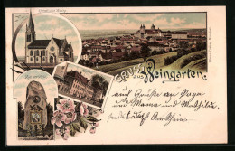 Lithographie Weingarten, Evang. Kirche, Kaiserstein Und Kaserne  - Autres & Non Classés