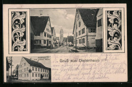 AK Dietenheim, Gasthaus Zum Grünen Baum, Strassenpartie  - Other & Unclassified