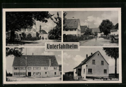 AK Unterfahlheim, Strassenpartie, Brauerei Vogt, Handlung V. Jos. Merkle  - Other & Unclassified