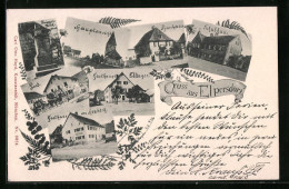 AK Elpersdorf, Kaiserdenkmal, Hauptansicht, Gasthaus Ellingen, Schulhaus, Pfarrhaus  - Other & Unclassified