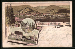 Lithographie Schelklingen, Kapelle Auf Dem Herz-Jesu-Berg, St. Condradi-Haus, Totalansicht  - Schelklingen