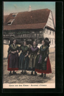 AK Gruss Aus Dem Elsass, Souvenir D`Alsace, Elsass-lothringische Tracht  - Trachten