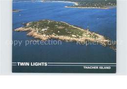 72583050 Thacher_Island Twin Lights Looking Toward Cape Ann Aerial View - Other & Unclassified