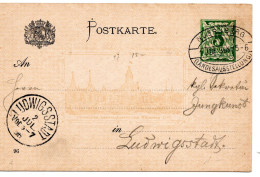 64294 - Altdeutschland / Bayern - 1896 - 5Pfg GASoKte Landesausstellung SoStpl NUERNBERG - ... -> LUDWIGSSTADT - Brieven En Documenten