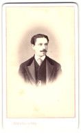 Photo Silli, Nice, Portrait De Baron A. Haber Im Anzug Avec Mustach, 1870  - Célébrités