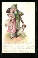 AK Kleiner Jäger Mit Frau Und Hund  - Hunting