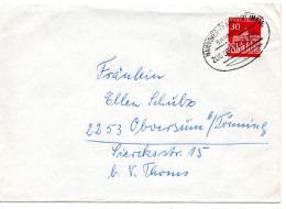 64297 - Bund - 1966 - 30Pfg Brandenburger Tor EF A Bf BahnpostStpl HANNOVER-FRANKFURT -> Obversum - Lettres & Documents