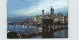 72580746 Manhattan_New_York Nightfall In Lower Manhattan With Brooklyn Bridge - Otros & Sin Clasificación
