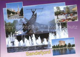 72580155 Sandefjord Teilansichten Monument Wasserspiele Sandefjord - Norvège