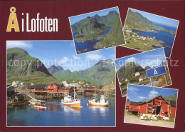 72580133 A Lofoten Hafenpartie Fliegeraufnahmen Ortsschild  A Lofoten Insel - Norway