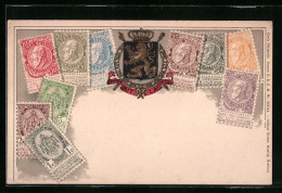AK Briefmarken Aus Belgien  - Francobolli (rappresentazioni)