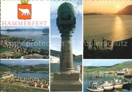 72576658 Hammerfest Panorama Hafen Meridianstein Mitternachtssonne Hammerfest - Noruega