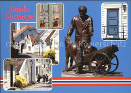 72576612 Stavanger Gamle Stavanger Haeuserpartie Altstadt Denkmal Statue Stavang - Norway