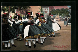 AK Paare In Hessischen Trachten Beim Tanz  - Costumes
