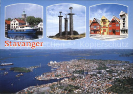 72576579 Stavanger Boot Denkmal Haeuserpartie Fliegeraufnahme Stavanger - Norvège