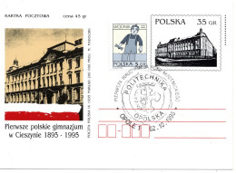 64301 - Polen - 1996 - 35gr GASoKte Gymnasium Cieszyn M ZusFrankatur SoStpl OPOLE - AKADEMISCHES JAHR ... - Briefe U. Dokumente