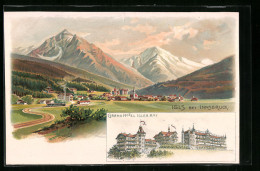 Lithographie Igls Bei Innsbruck, Grand Hotel Igler Hof, Totalansicht Aus Der Ferne  - Other & Unclassified