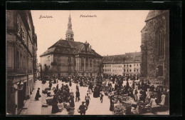 AK Bautzen, Passanten Auf Dem Fleischmarkt  - Bautzen