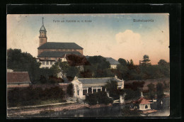 AK Bischofswerda, Partie Am Mühlteich M. D. Kirche  - Bischofswerda