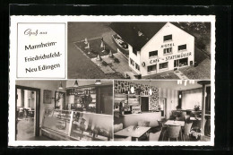 AK Mannheim-Friedrichsfeld, Hotel-Café Stattmüller Mit Innenansicht  - Mannheim