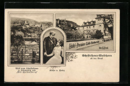 AK Heidelberg, Hotel-Pension-Restaurant Scheffelhaus-Waldhorn  - Heidelberg