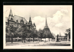 AK Rostock, Wallstr. Mit Ständehaus, Steintor Und Denkmal Friedr. Franz III.  - Rostock