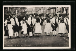 AK Gruppe In Trachten Aus Dem Hanauerland  - Costumi